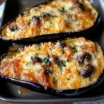 Aubergines gratinées mozzarella olives