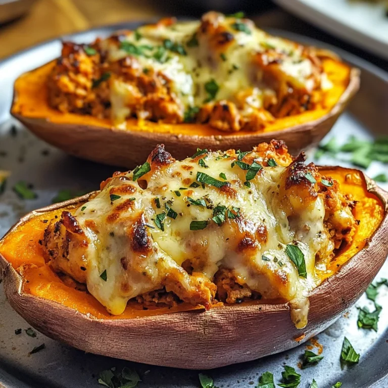 Patate douce farcie au poulet