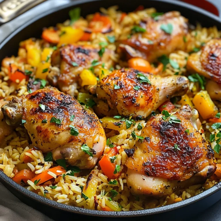 Riz au four poulet légumes