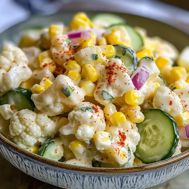 Salade chou-fleur maïs concombre