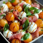 Salade melon jambon de poulet mozzarella
