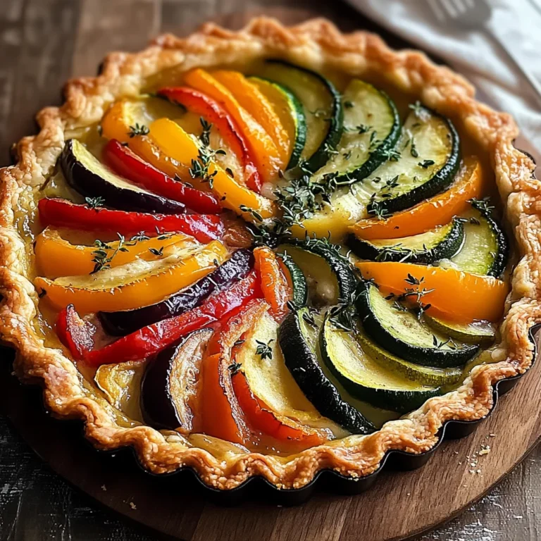 Tarte aux légumes colorés