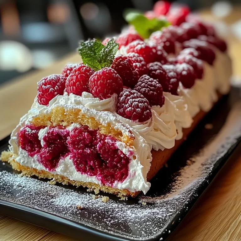 Bûche au Mascarpone et à la Framboise