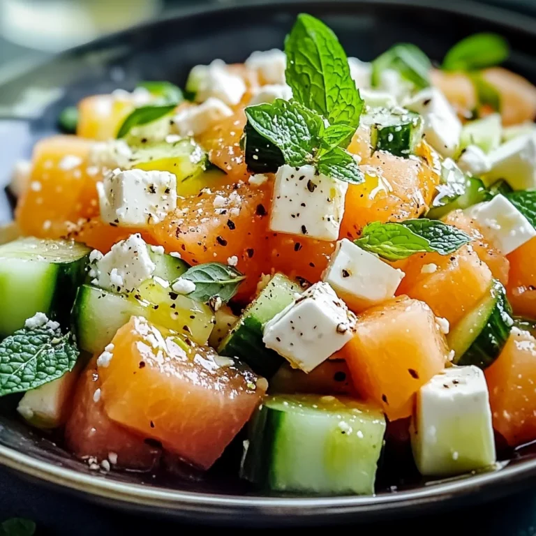 Salade de melon, concombre et feta