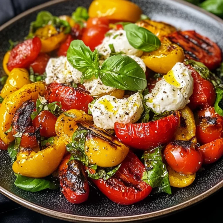Salade de poivrons grillés à la burrata