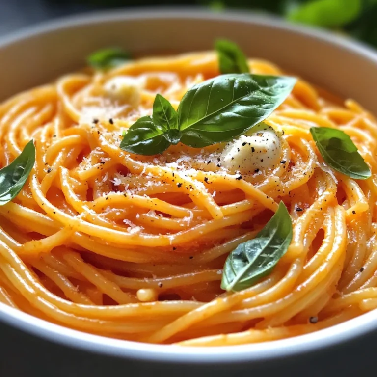 Spaghetti à la Crème de Poivron Rouge et Mozzarella